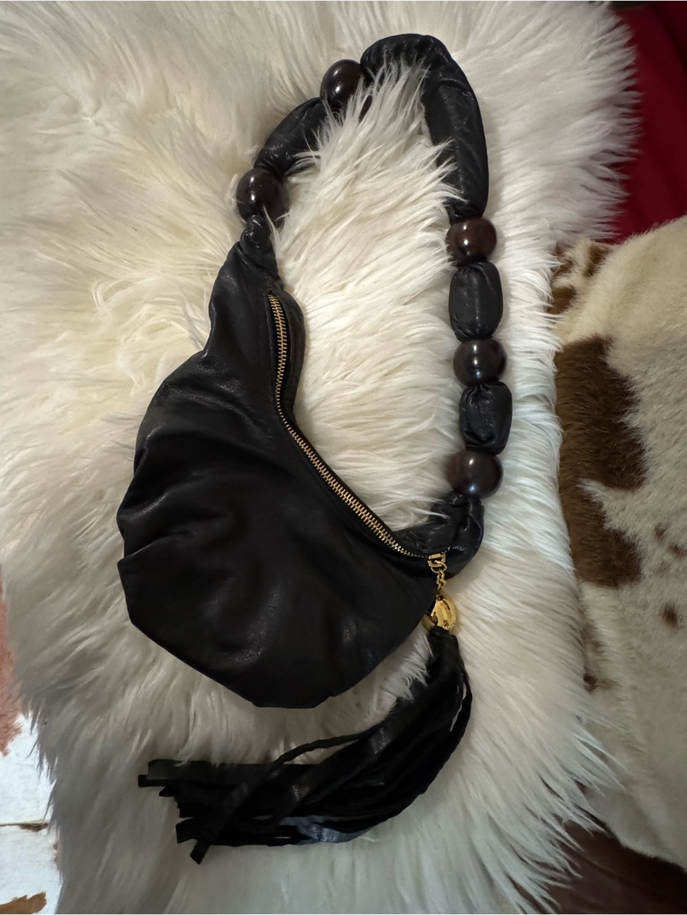Black Leather Mini Shoulder Bag - Picture 2 of 11
